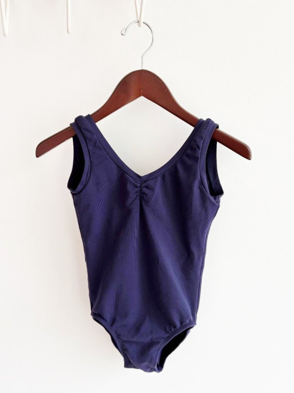 Grettawear Girl's Navy Blue Tank Style Pinch Front Leotard